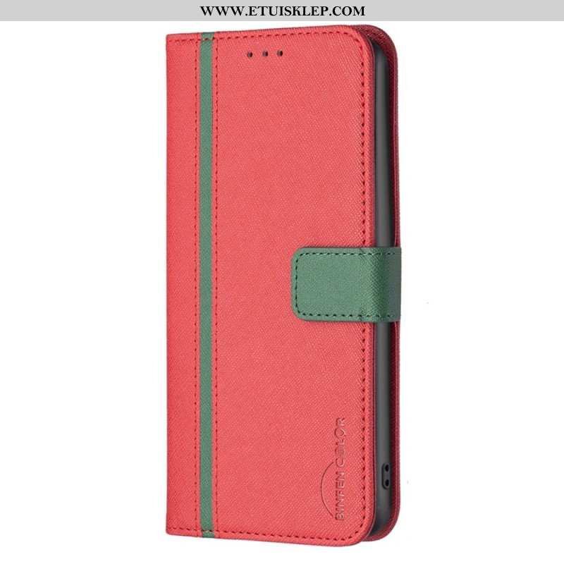 Etui Folio do Realme C35 Teksturowana Imitacja Skóry Binfen Kolor